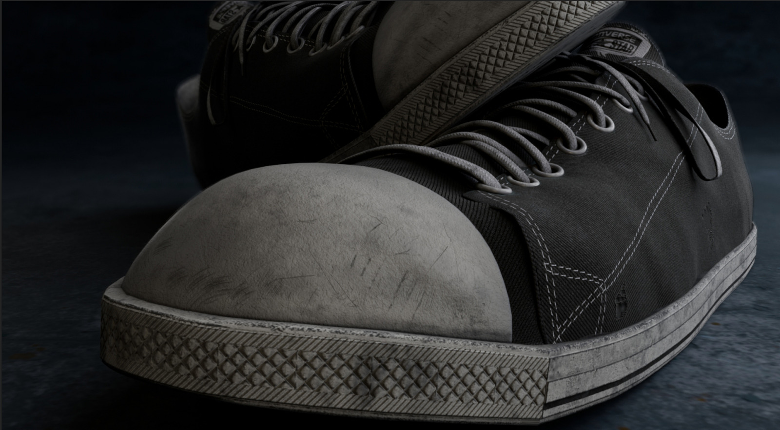 Realistic 3D Canvas Sneakers  Low-poly 3D model_1