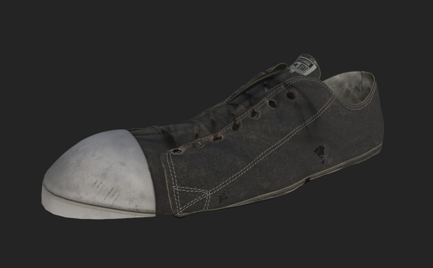 Realistic 3D Canvas Sneakers  Low-poly 3D model_8