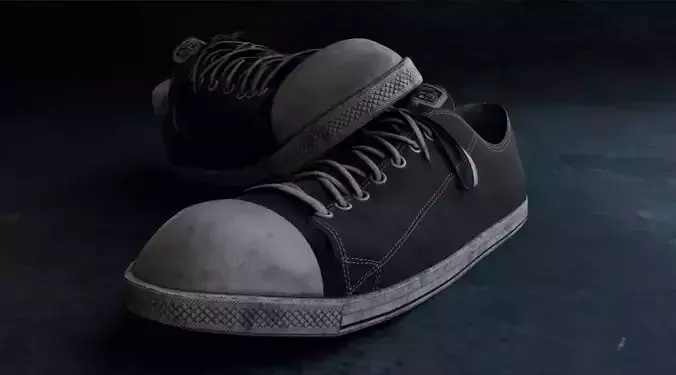 Realistic 3D Canvas Sneakers 
