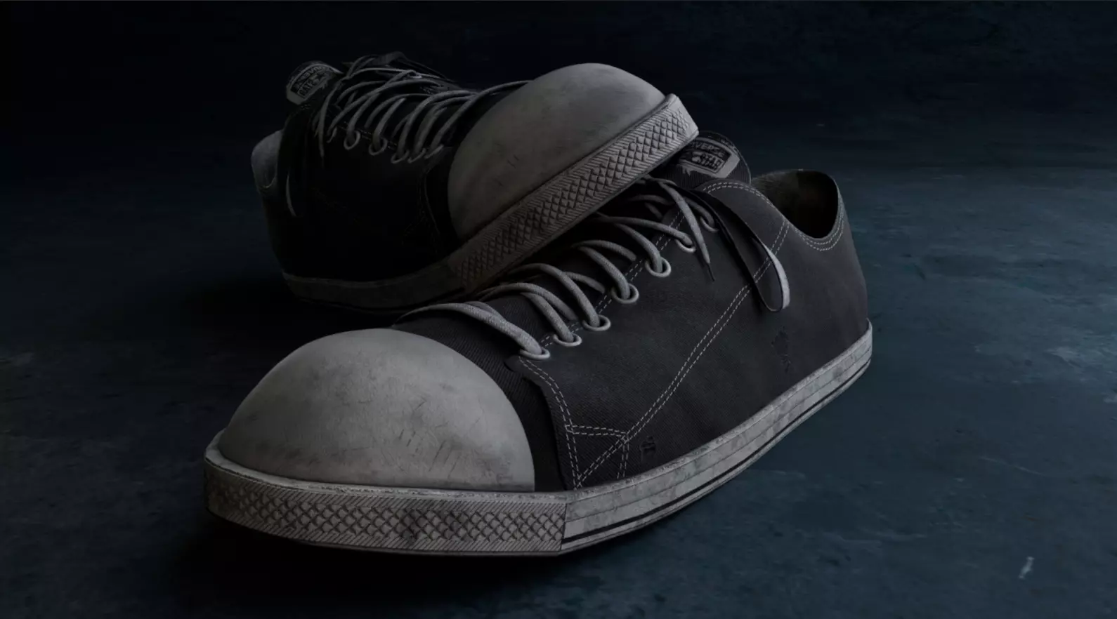 Realistic 3D Canvas Sneakers  Low-poly 3D model_0