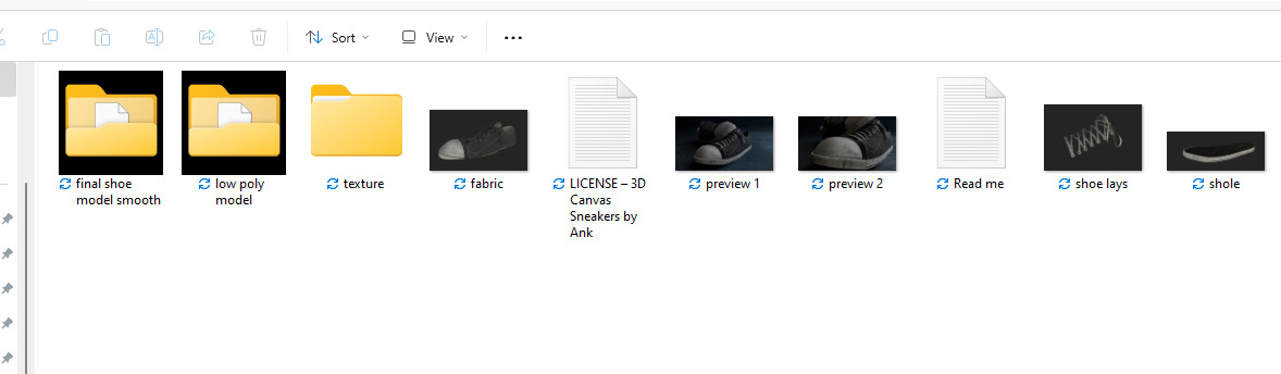 Realistic 3D Canvas Sneakers  Low-poly 3D model_2