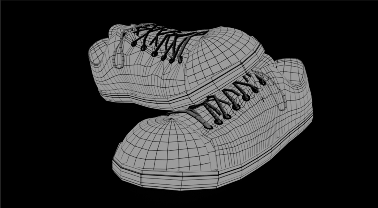 Realistic 3D Canvas Sneakers  Low-poly 3D model_4