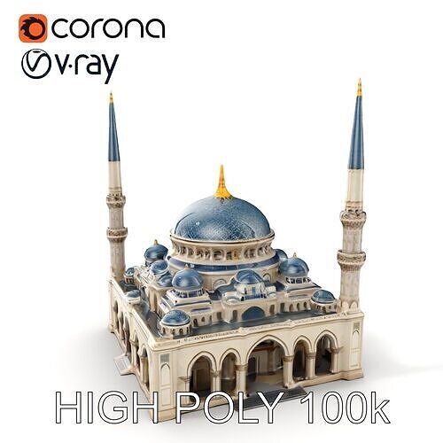 Ornate Mosque Architecture Model Pack Low-poly 3D model