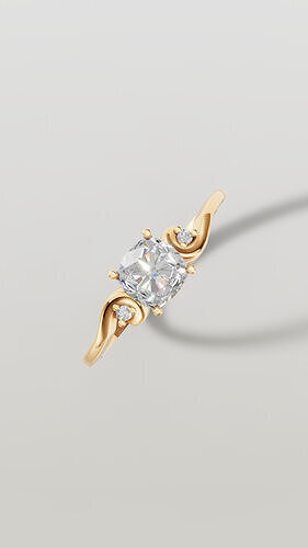 Modern ring with movement and 3 stones Free 3D print model