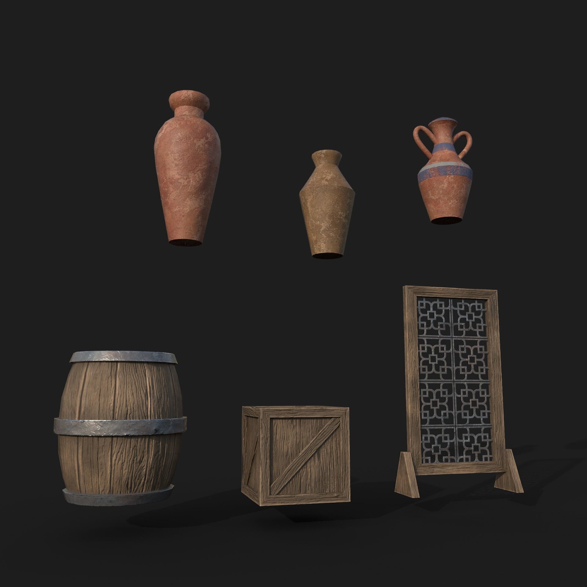 Generic assets pack Low-poly 3D model_3