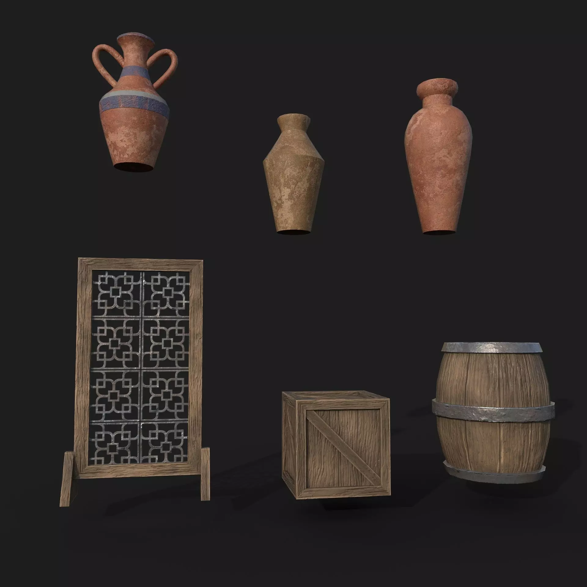 Generic assets pack Low-poly 3D model_0