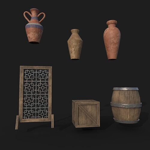Generic assets pack Low-poly 3D model