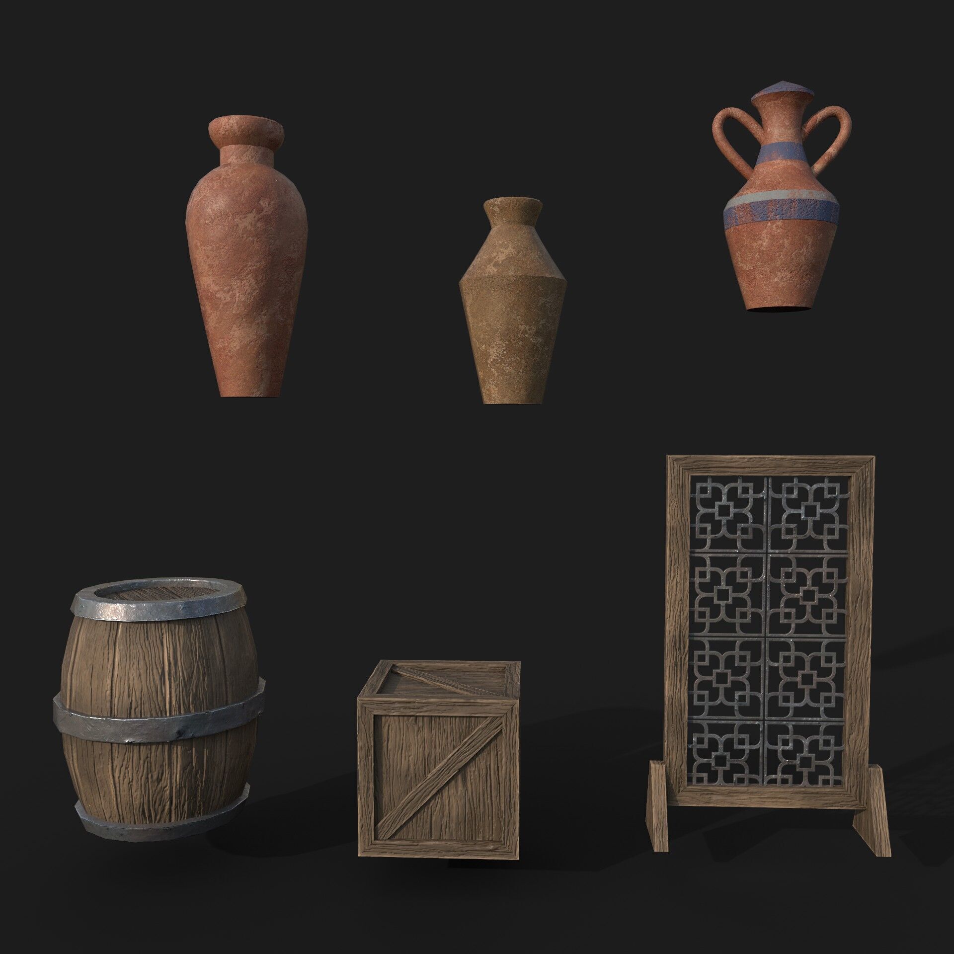 Generic assets pack Low-poly 3D model_2