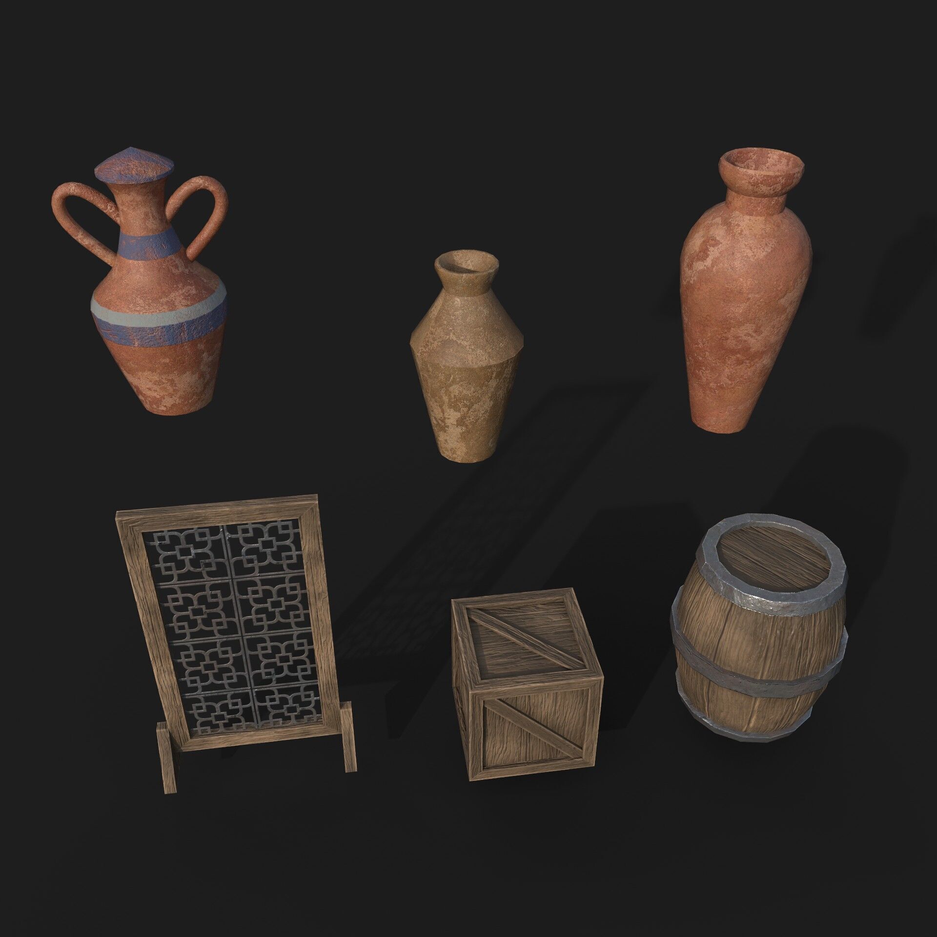 Generic assets pack Low-poly 3D model_1