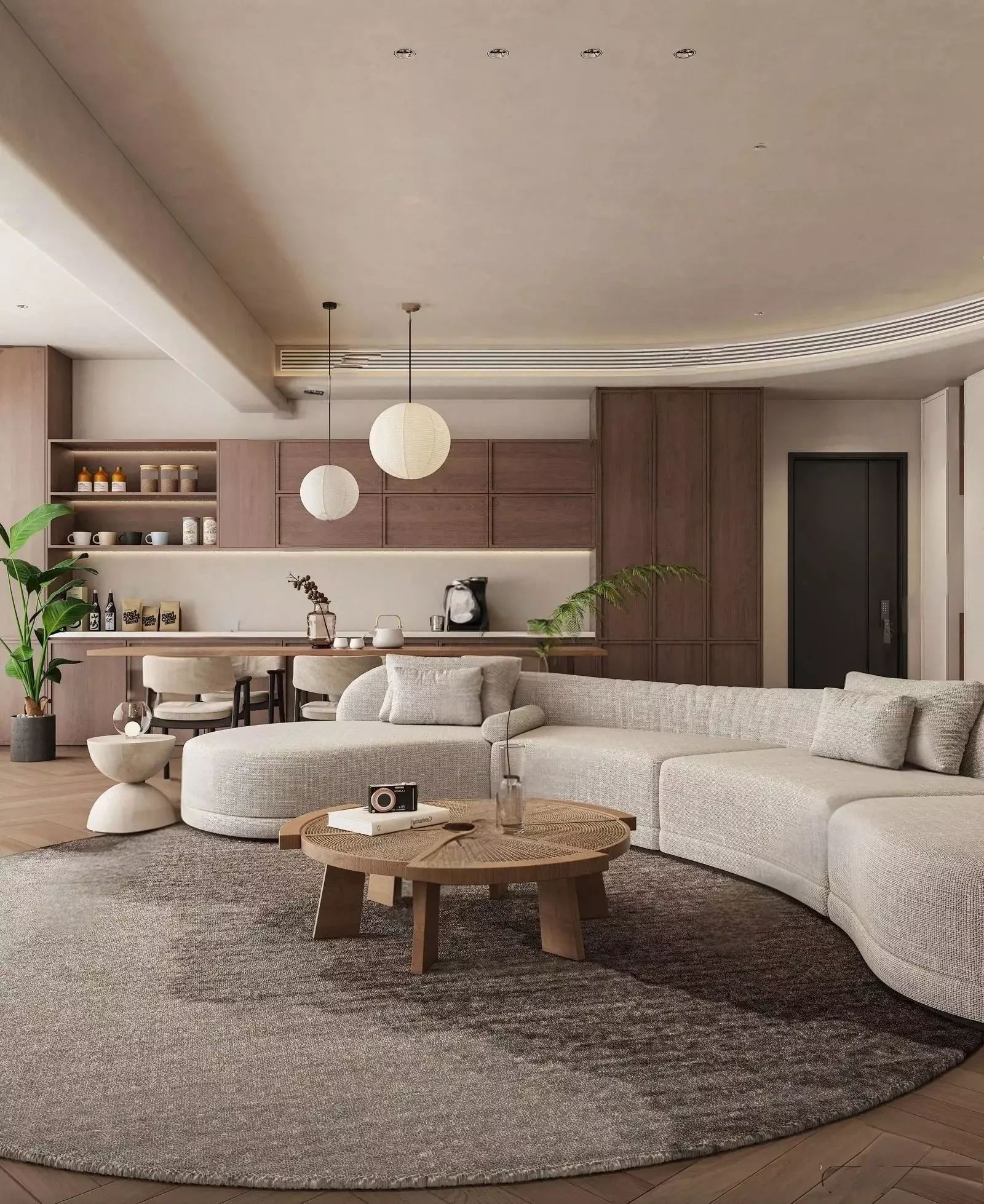 Living Room 3D Interior Scene Model Wabi Sabi Style 263 3D model_0