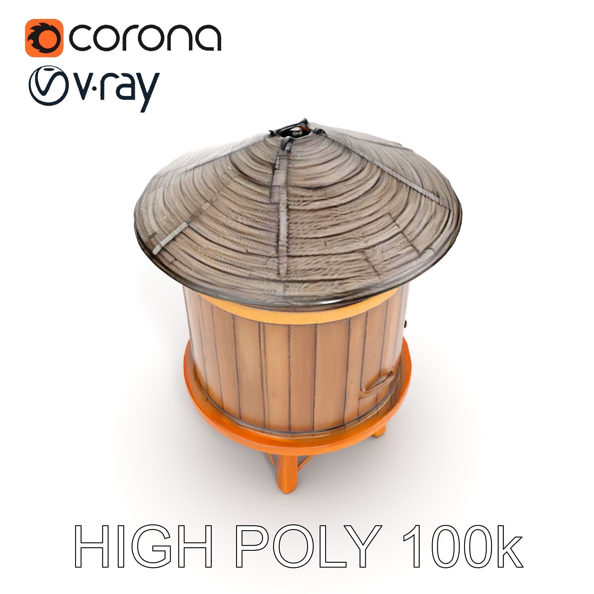 Wooden Water Tower Model Pack  Detailed Industrial Asset Low-poly 3D model_21