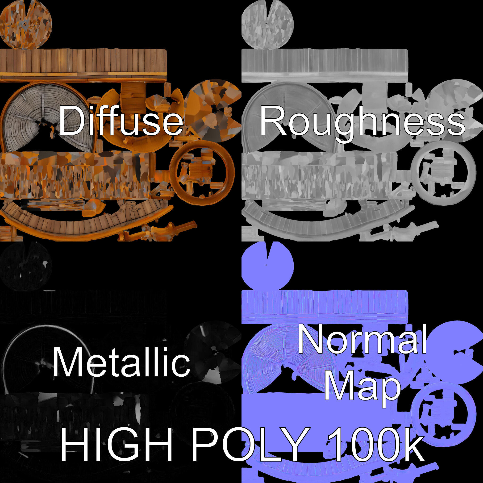 Wooden Water Tower Model Pack  Detailed Industrial Asset Low-poly 3D model_3