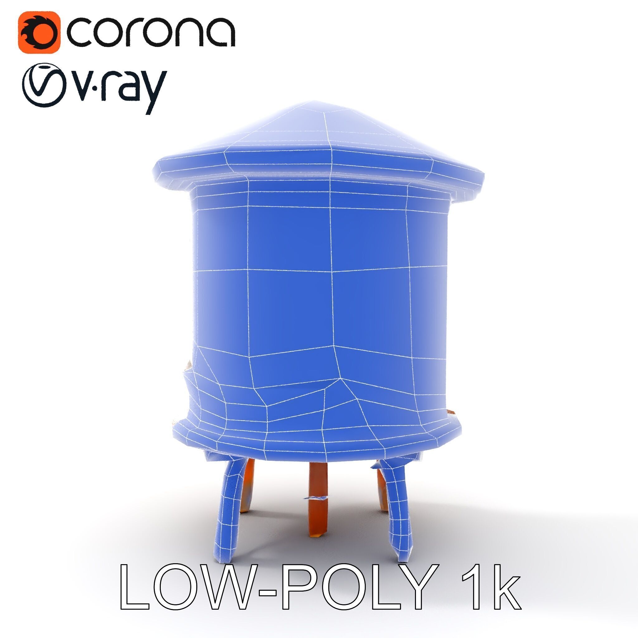 Wooden Water Tower Model Pack  Detailed Industrial Asset Low-poly 3D model_25