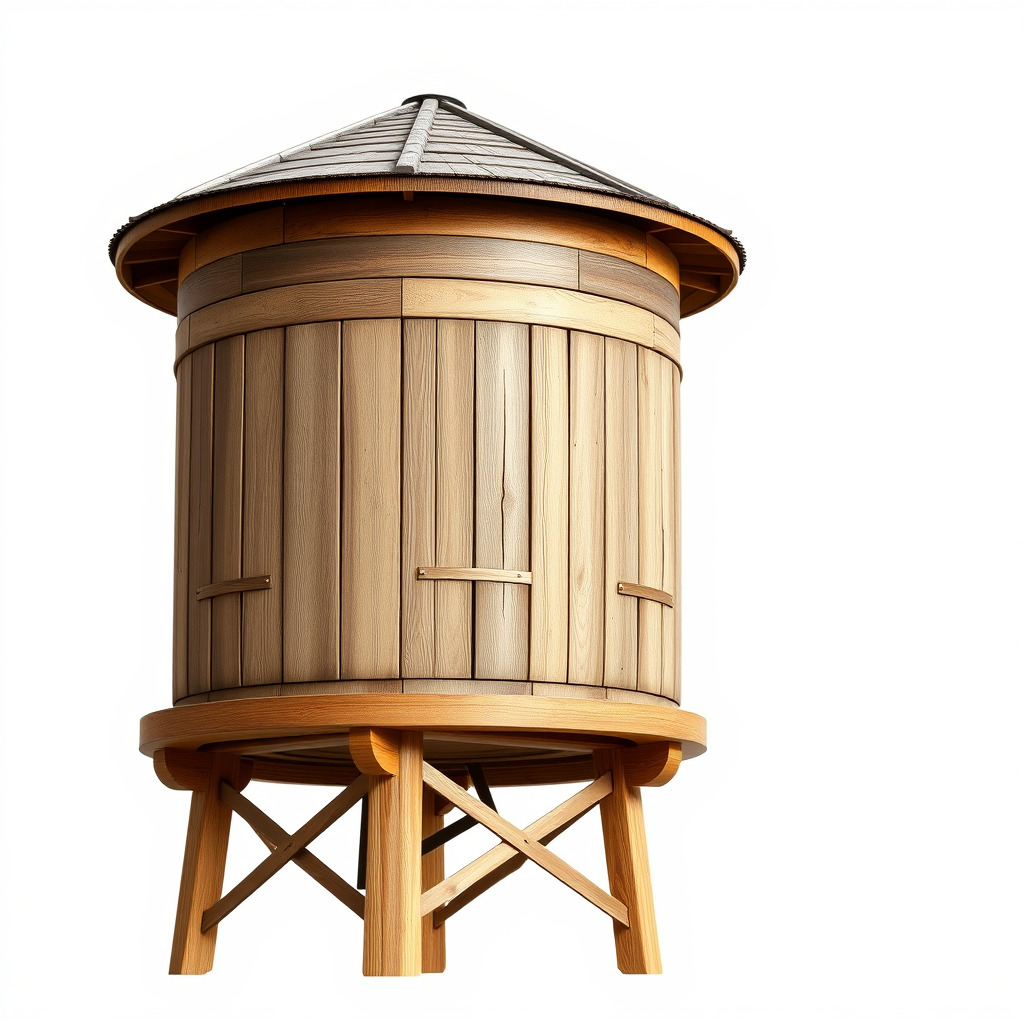 Wooden Water Tower Model Pack  Detailed Industrial Asset Low-poly 3D model_2