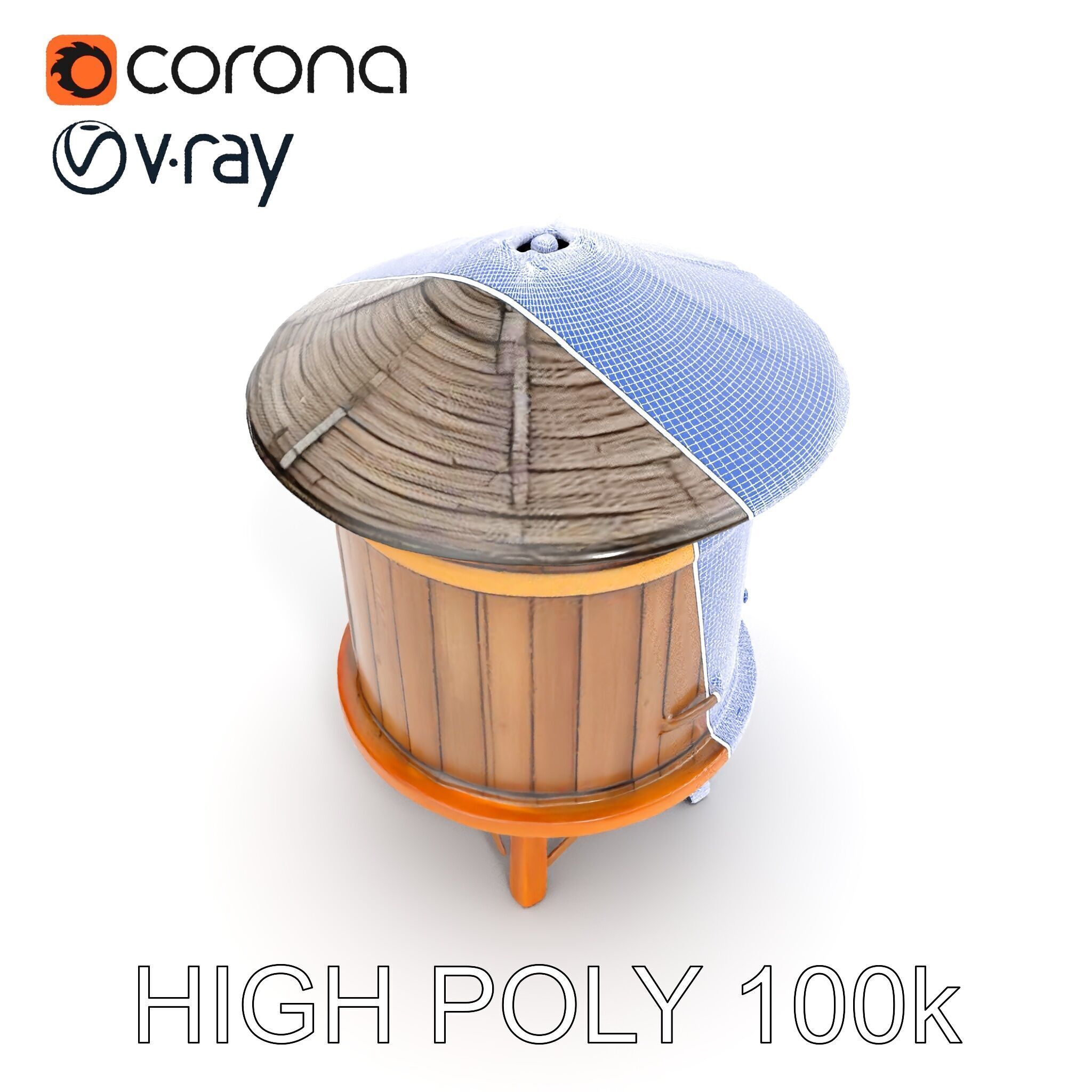 Wooden Water Tower Model Pack  Detailed Industrial Asset Low-poly 3D model_29