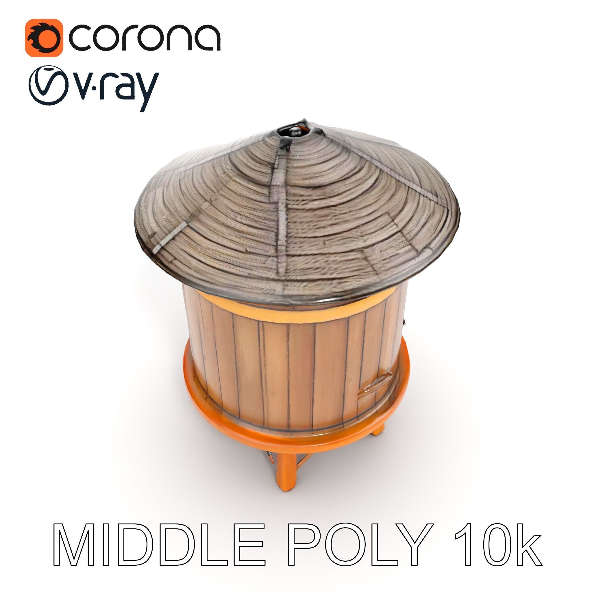 Wooden Water Tower Model Pack  Detailed Industrial Asset Low-poly 3D model_16