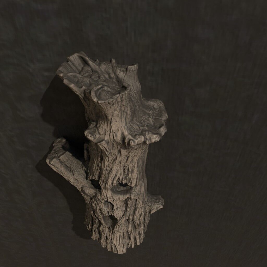 Ghost Tree Trunk - Wall Mount and Figurine STL for 3d printer 3D print model_12