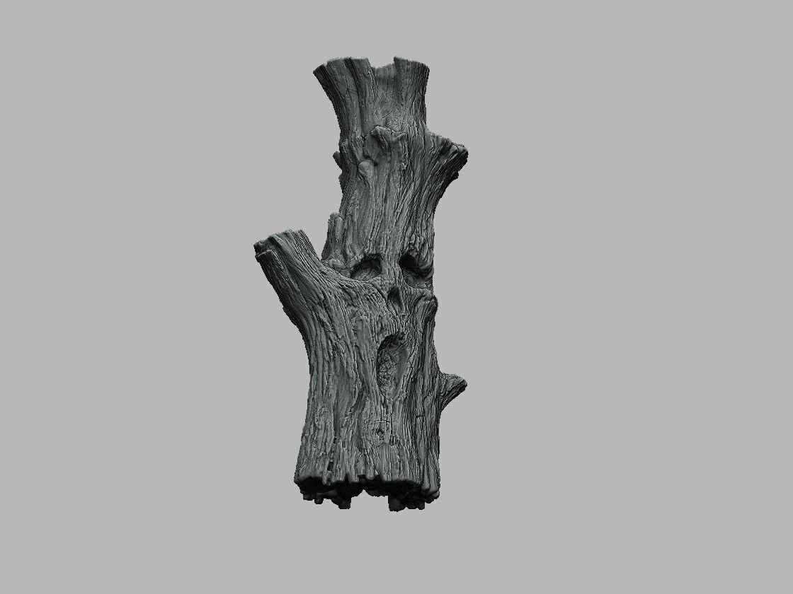 Ghost Tree Trunk - Wall Mount and Figurine STL for 3d printer 3D print model_6