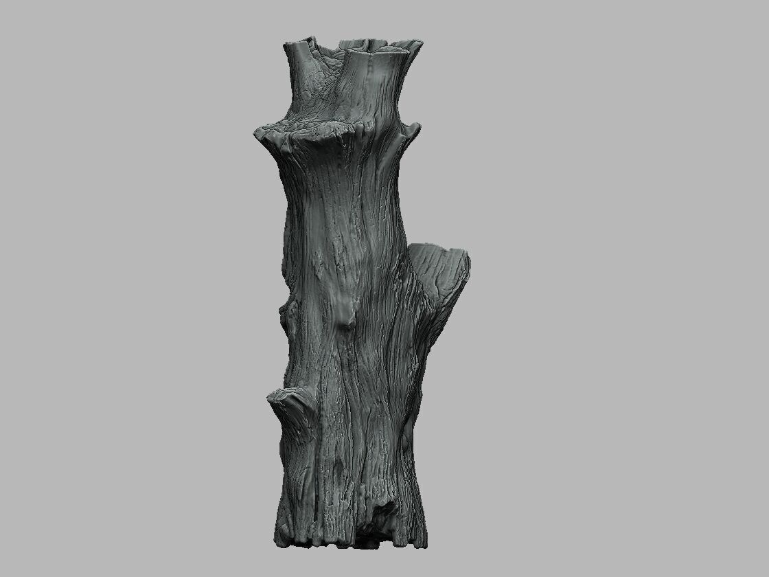 Ghost Tree Trunk - Wall Mount and Figurine STL for 3d printer 3D print model_7
