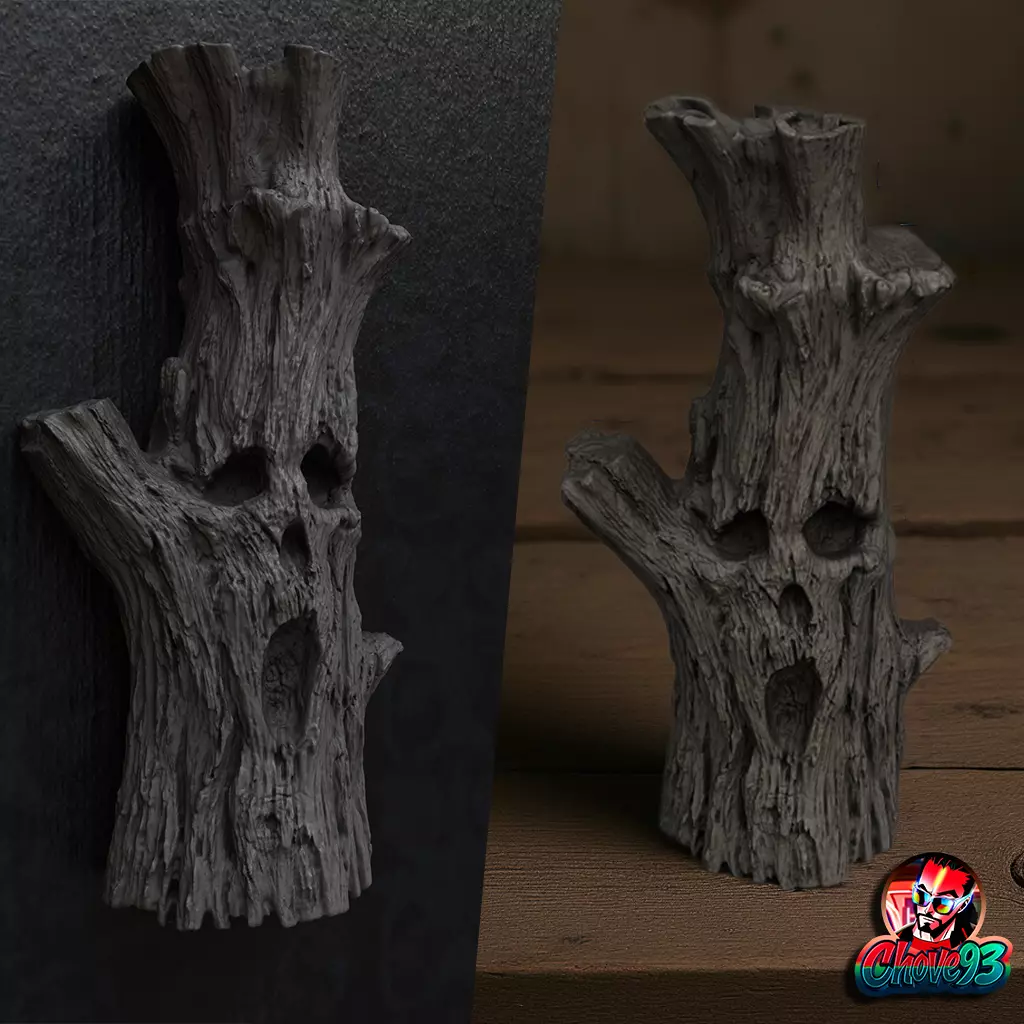 Ghost Tree Trunk - Wall Mount and Figurine STL for 3d printer 3D print model_0