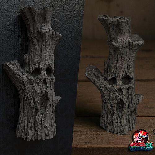 Ghost Tree Trunk - Wall Mount and Figurine STL for 3d printer 3D print model