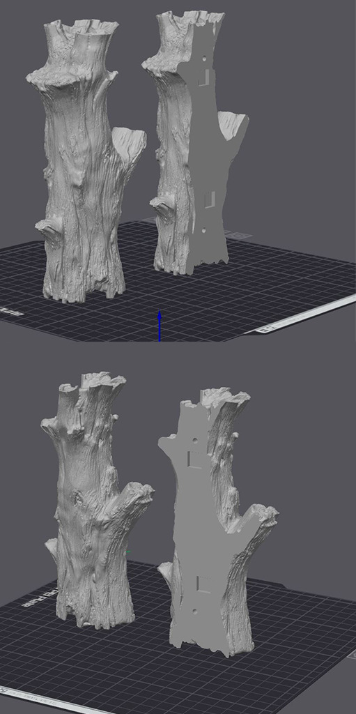 Ghost Tree Trunk - Wall Mount and Figurine STL for 3d printer 3D print model_5
