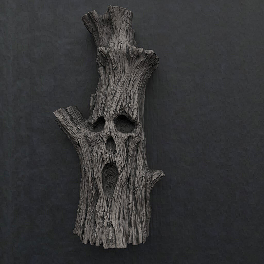Ghost Tree Trunk - Wall Mount and Figurine STL for 3d printer 3D print model_1