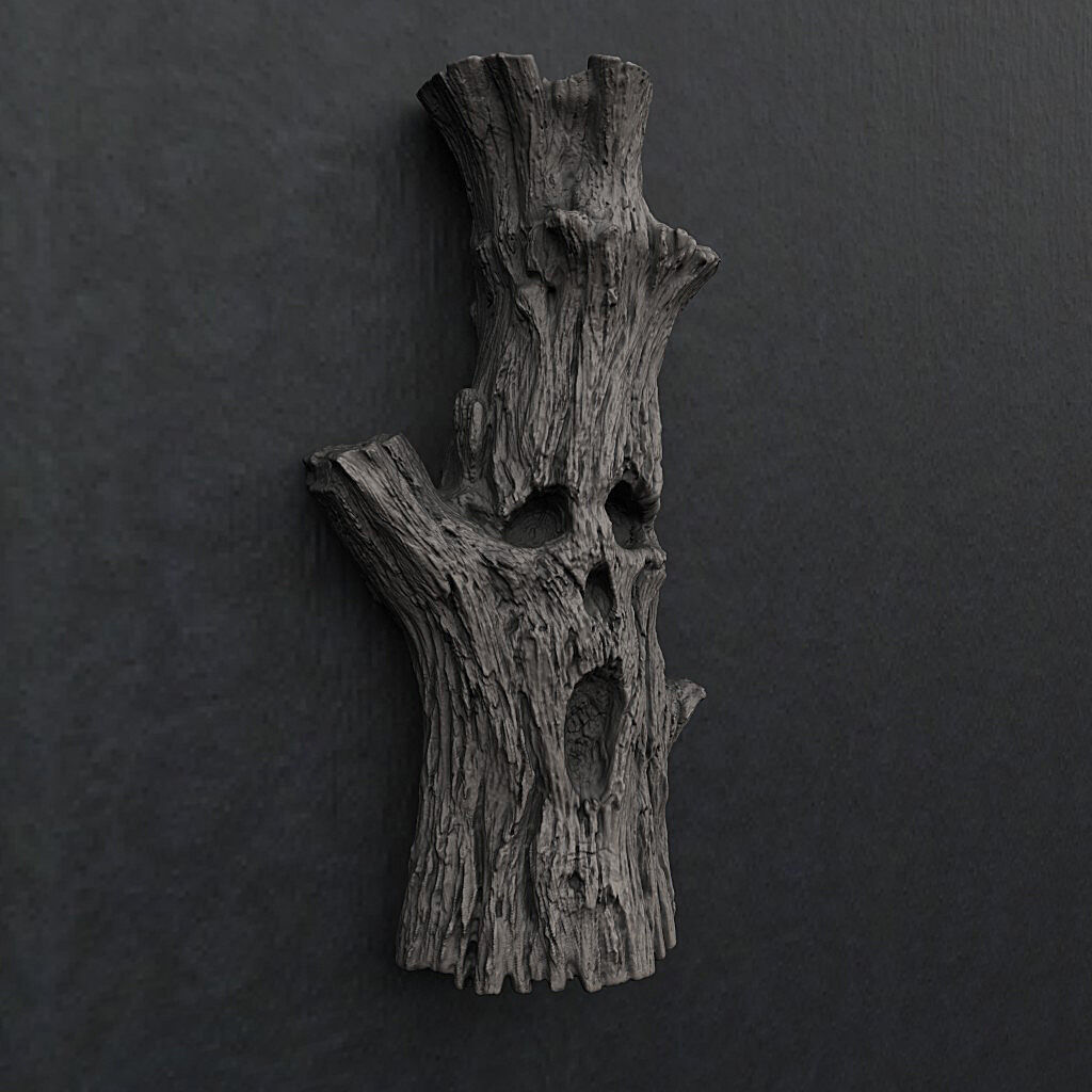 Ghost Tree Trunk - Wall Mount and Figurine STL for 3d printer 3D print model_2