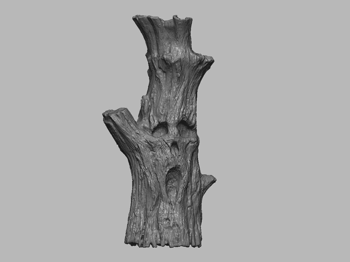 Ghost Tree Trunk - Wall Mount and Figurine STL for 3d printer 3D print model_8
