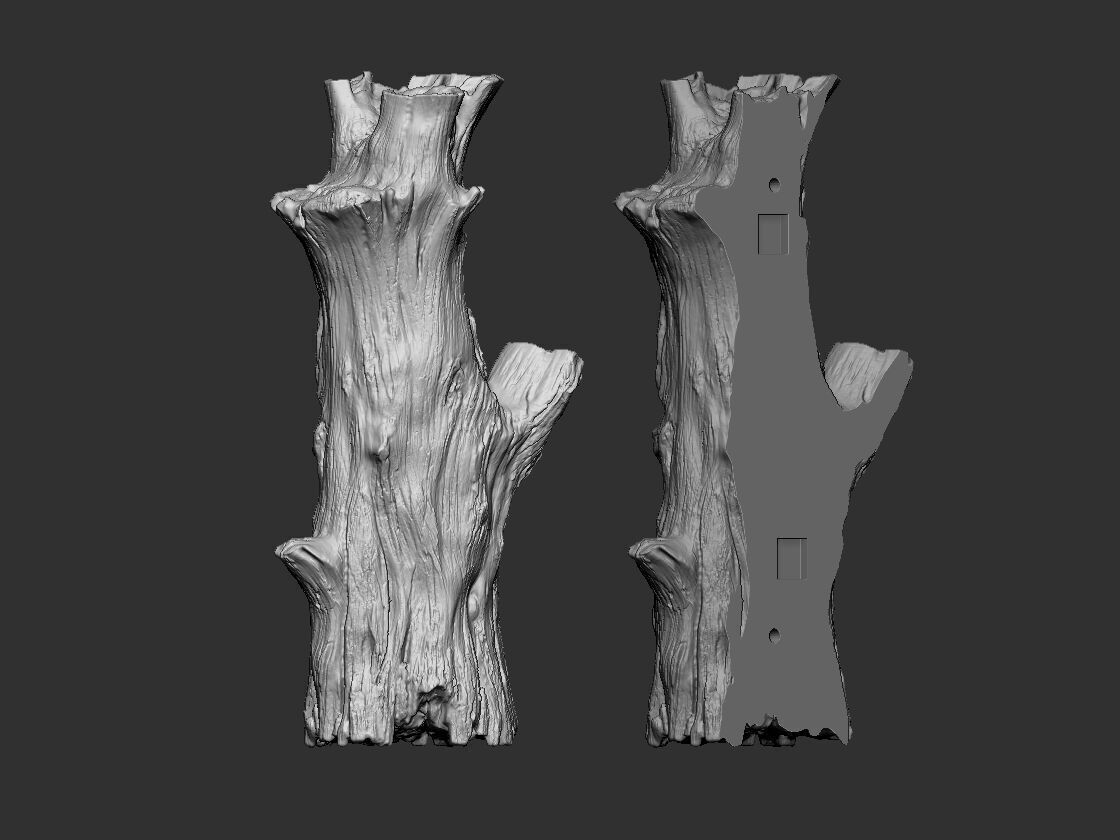 Ghost Tree Trunk - Wall Mount and Figurine STL for 3d printer 3D print model_4