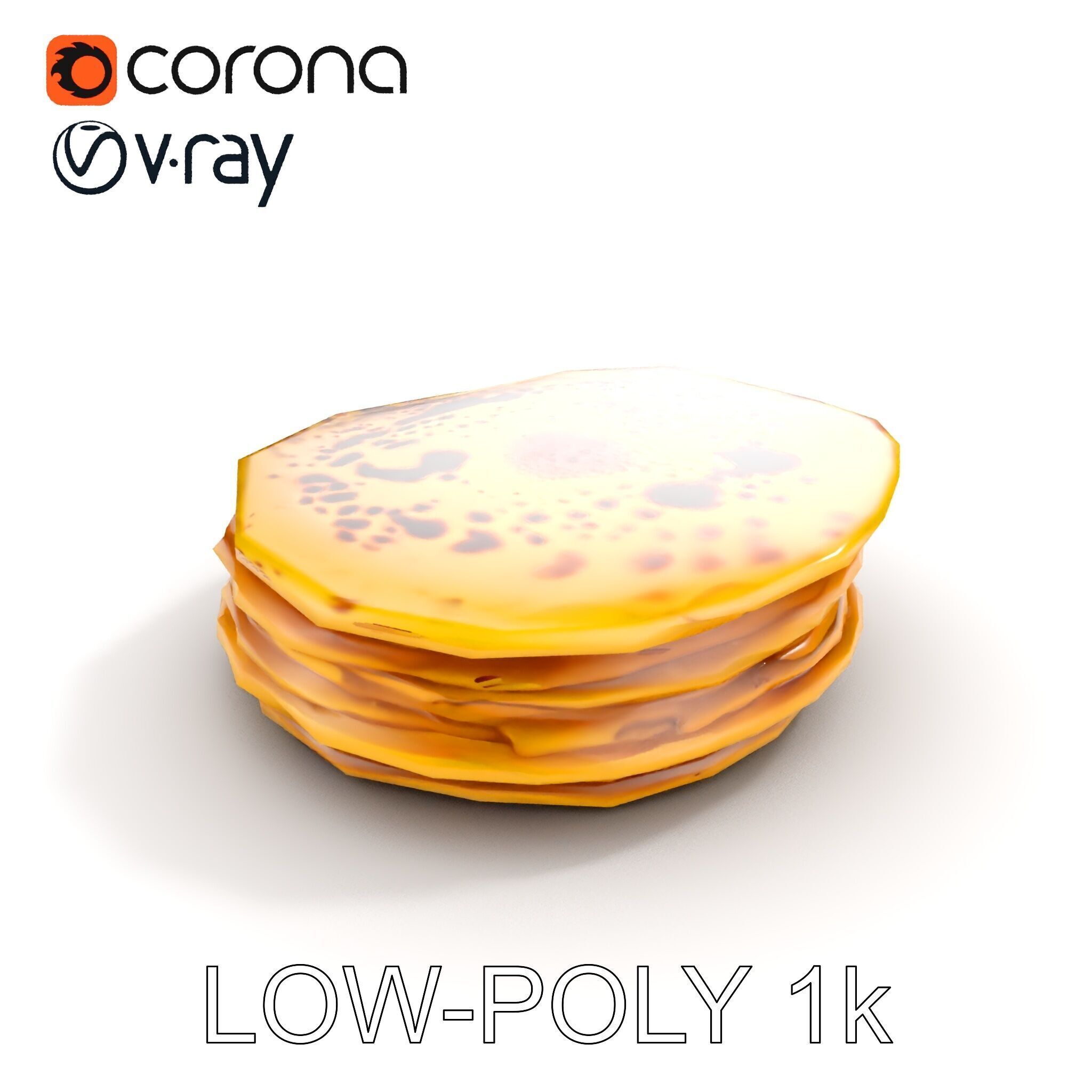 Pancake Stack D Model Pack Low-poly 3D model_7