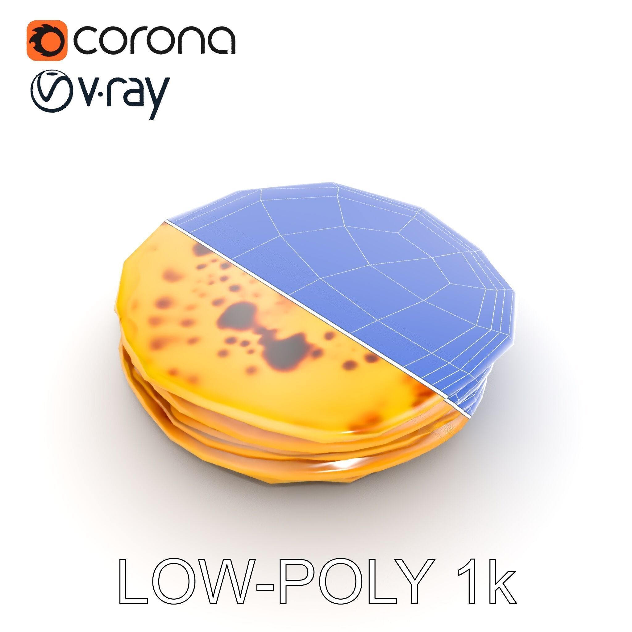 Pancake Stack D Model Pack Low-poly 3D model_28