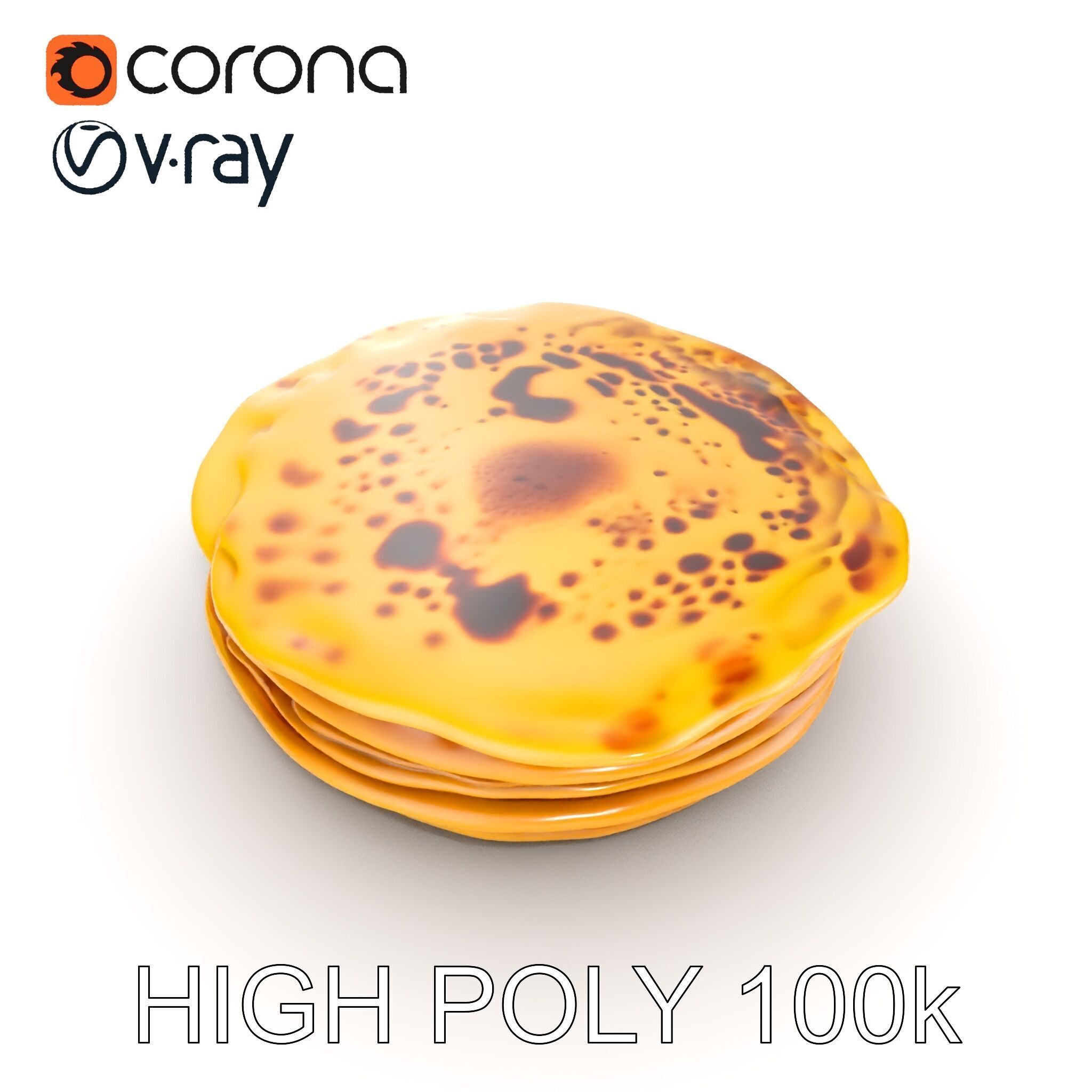 Pancake Stack D Model Pack Low-poly 3D model_15