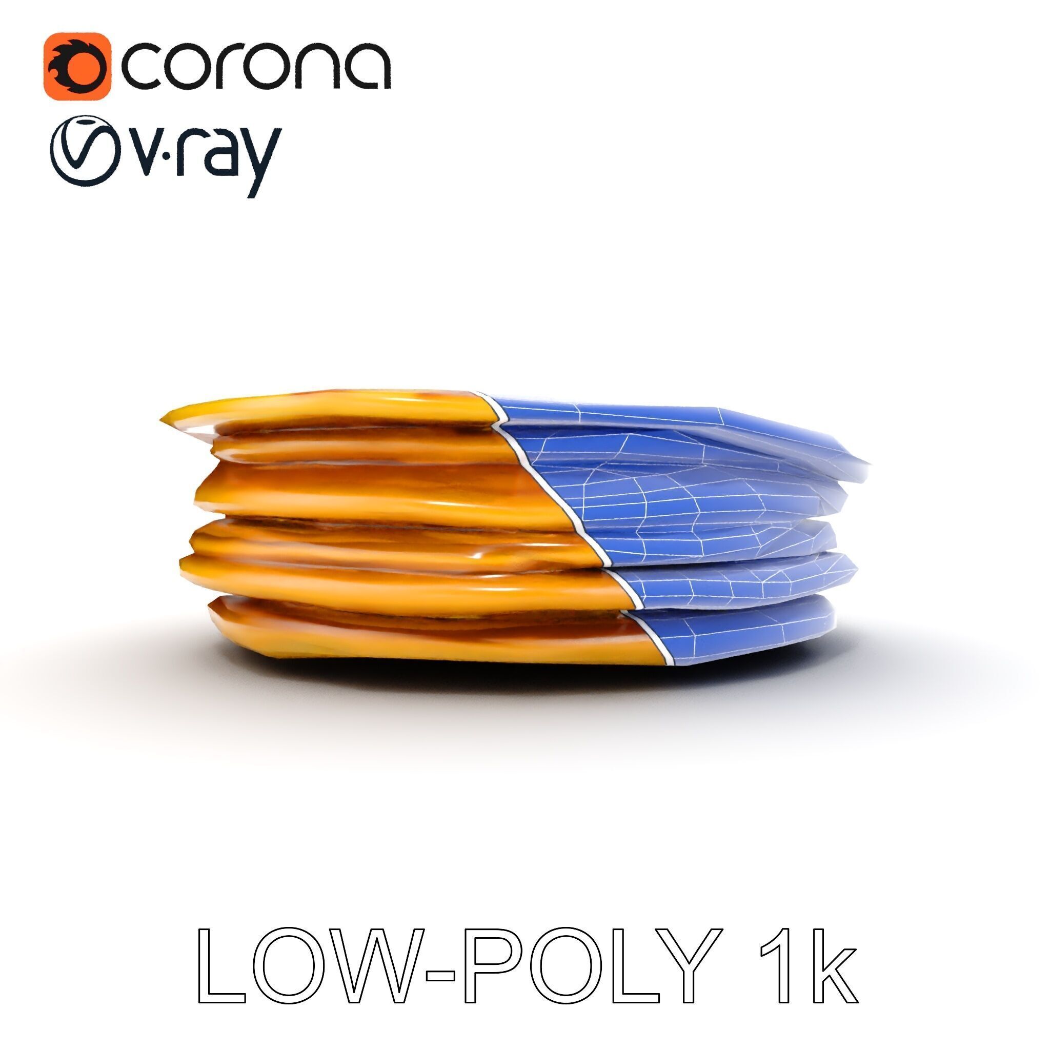 Pancake Stack D Model Pack Low-poly 3D model_22