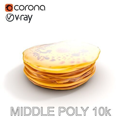 Pancake Stack D Model Pack Low-poly 3D model 6