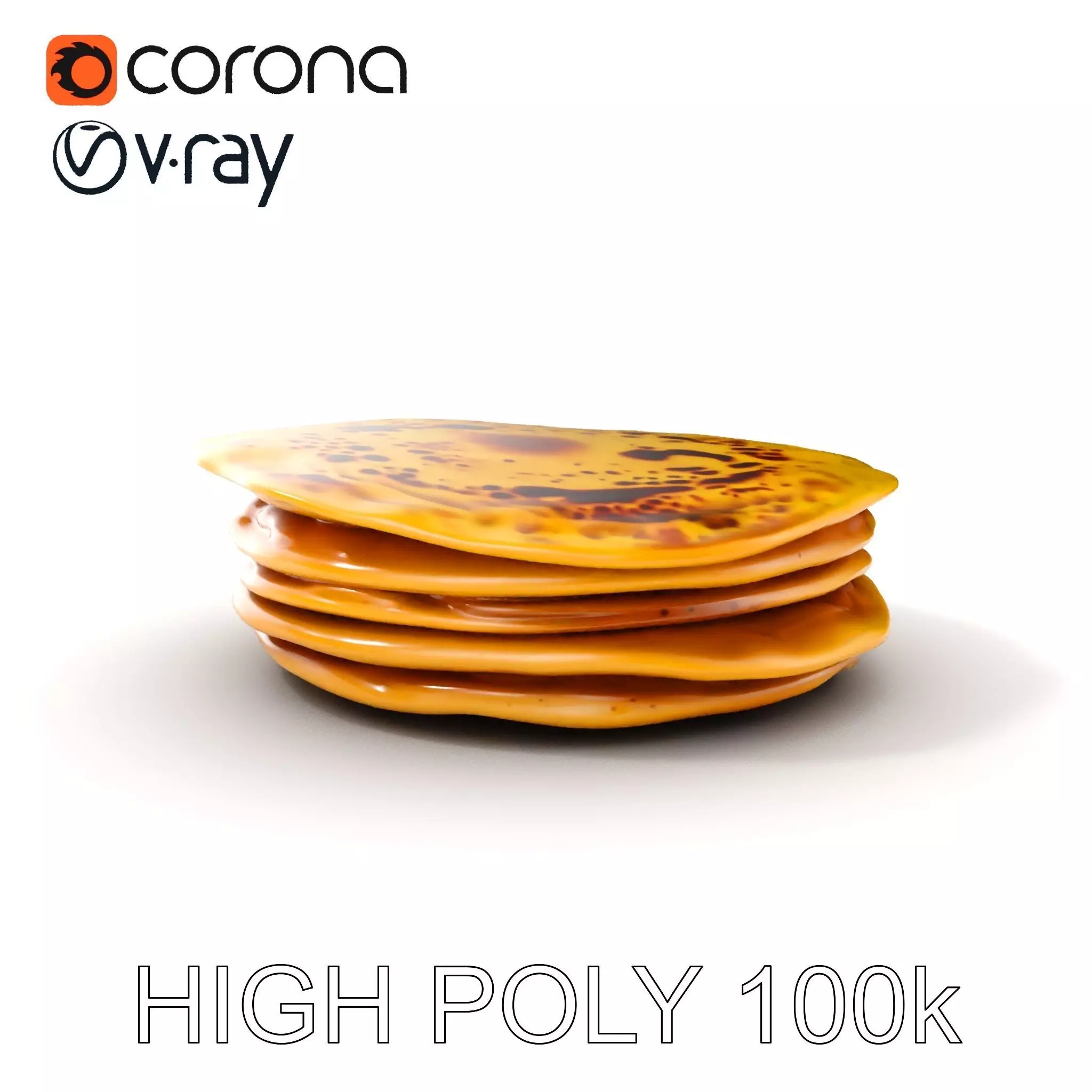 Pancake Stack D Model Pack Low-poly 3D model_0