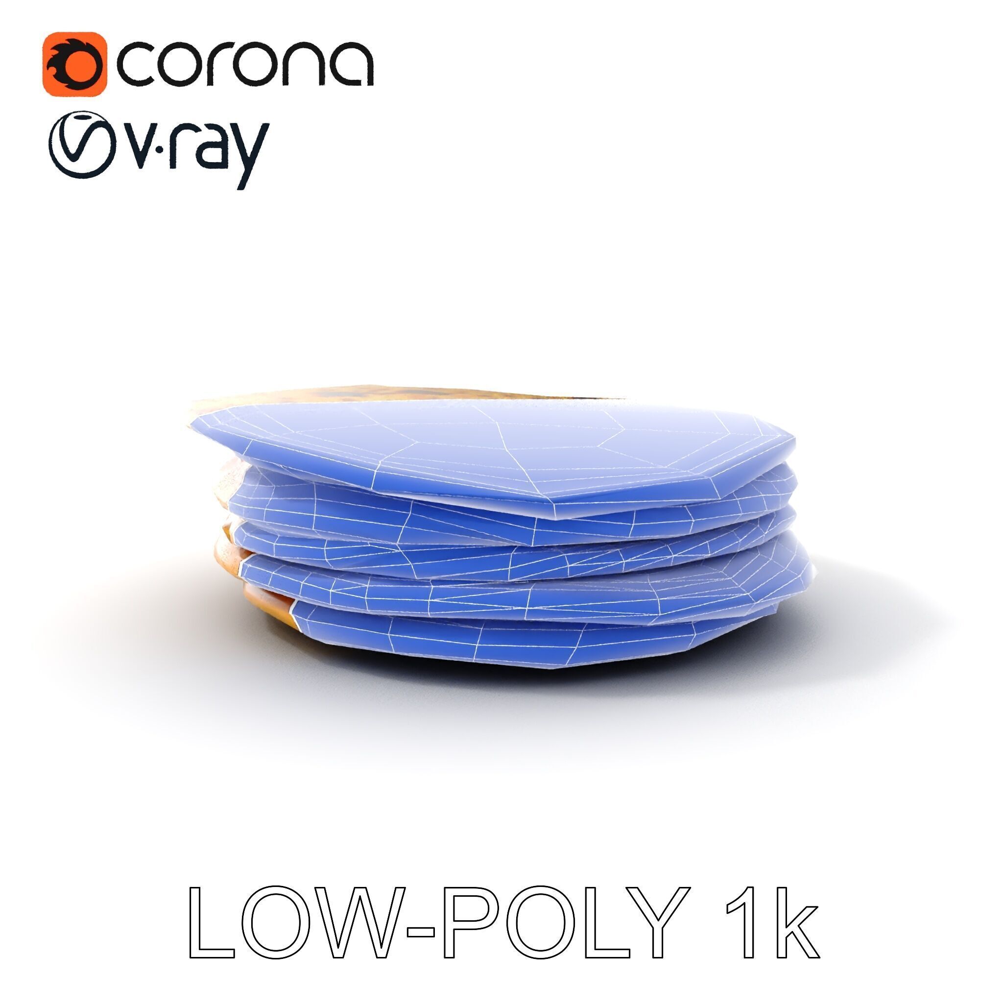 Pancake Stack D Model Pack Low-poly 3D model_20