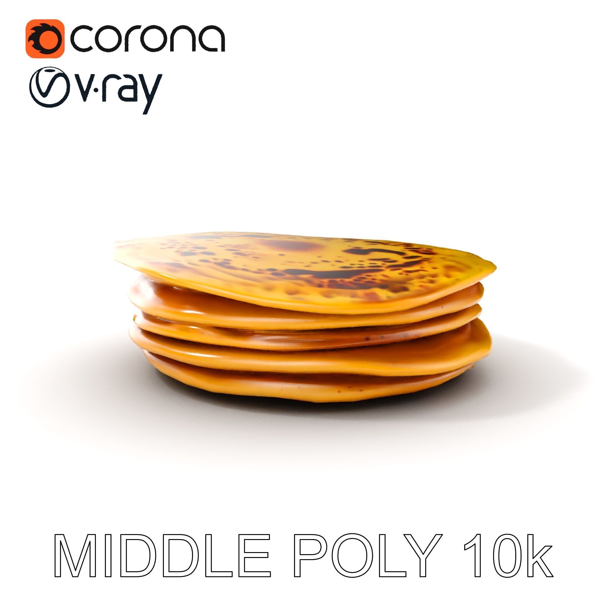 Pancake Stack D Model Pack Low-poly 3D model_11