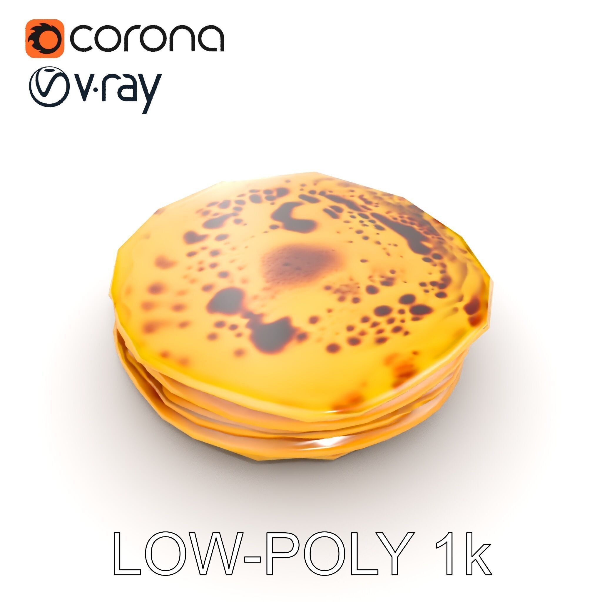 Pancake Stack D Model Pack Low-poly 3D model_14