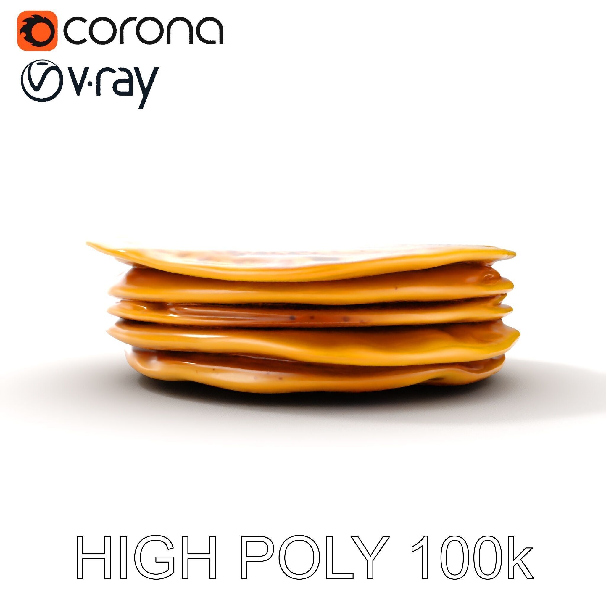 Pancake Stack D Model Pack Low-poly 3D model_26