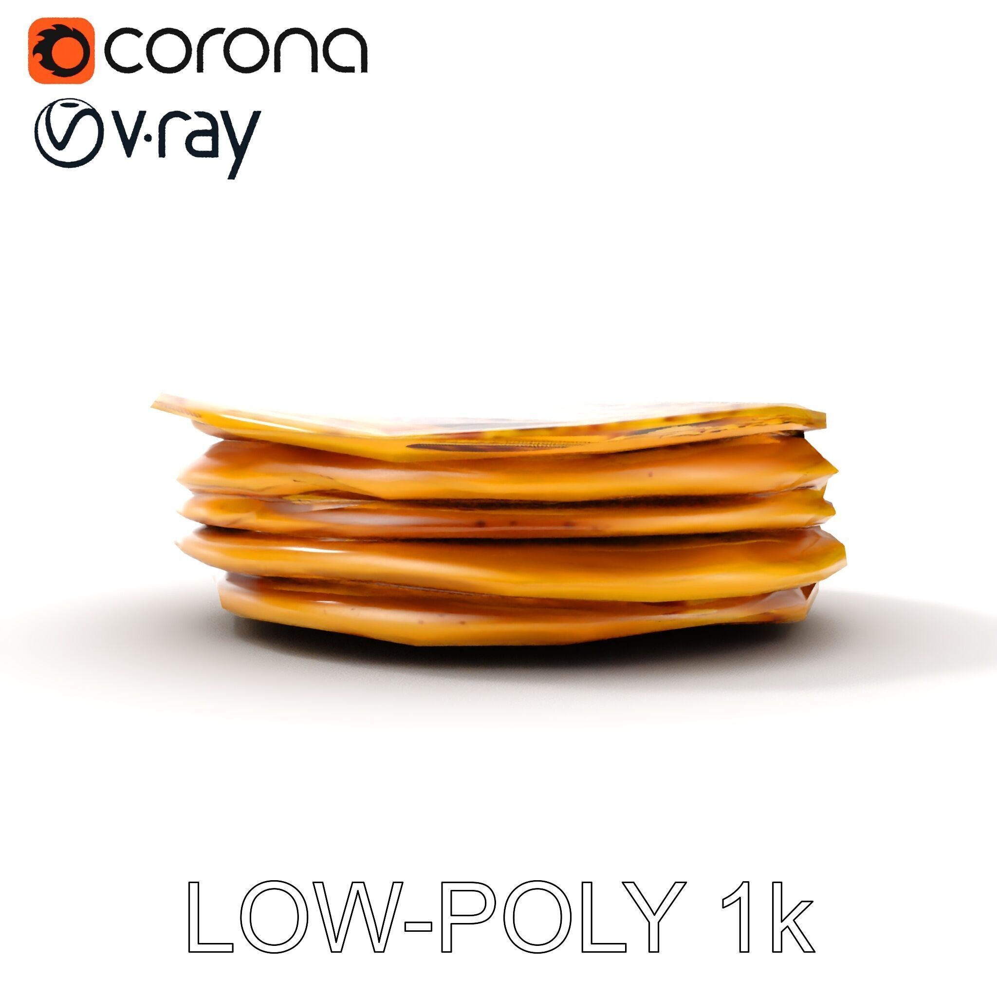 Pancake Stack D Model Pack Low-poly 3D model_17