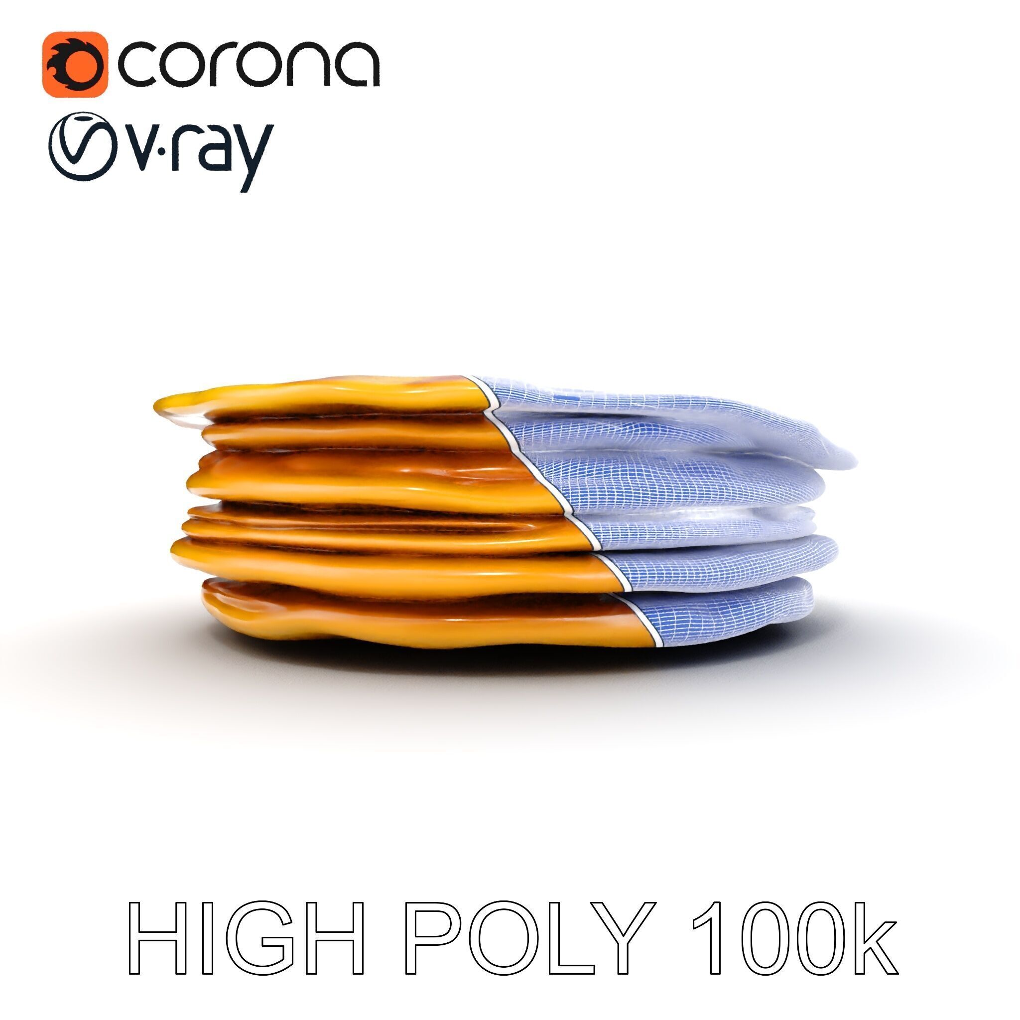 Pancake Stack D Model Pack Low-poly 3D model_35
