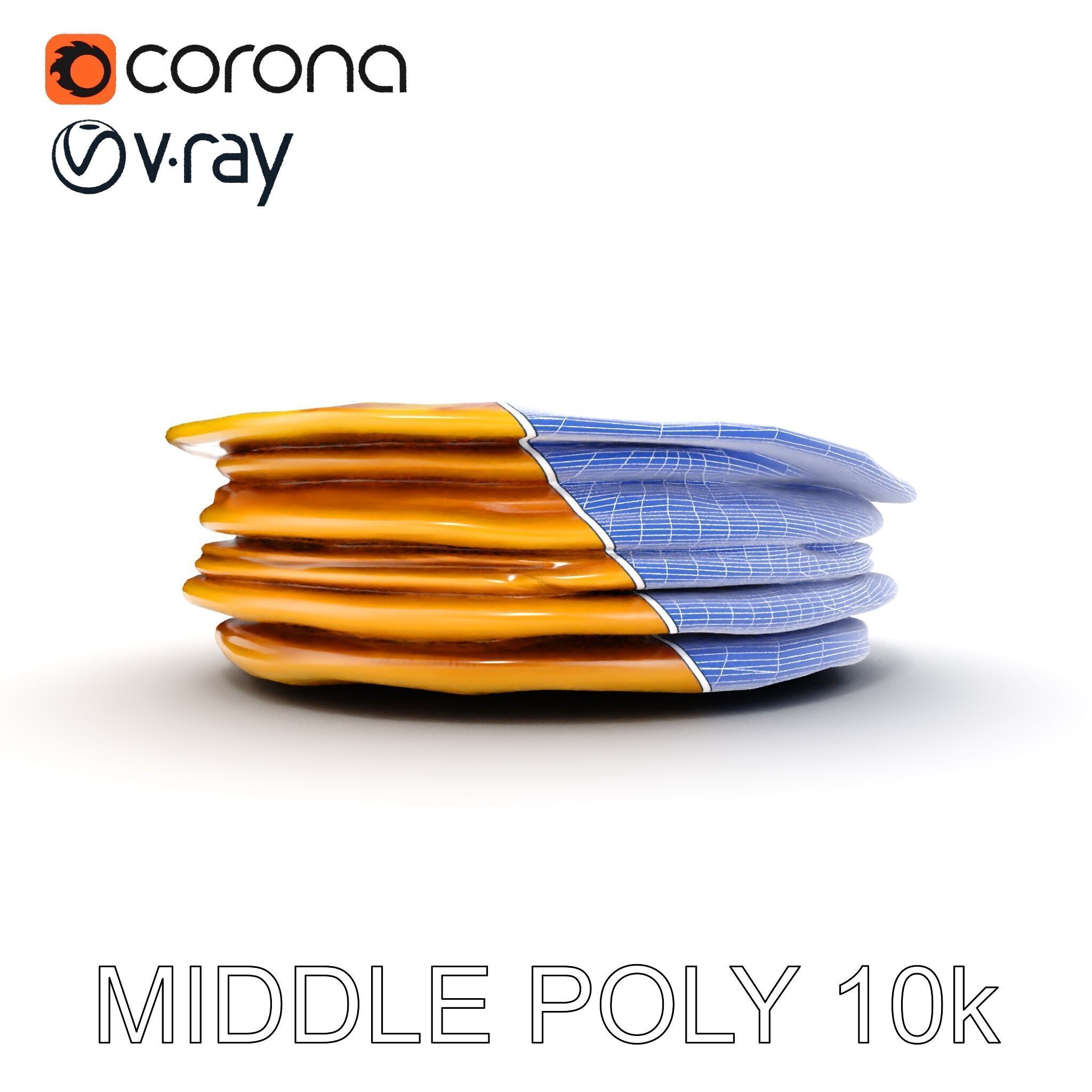 Pancake Stack D Model Pack Low-poly 3D model_27