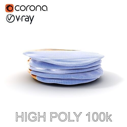 Pancake Stack D Model Pack Low-poly 3D model 4
