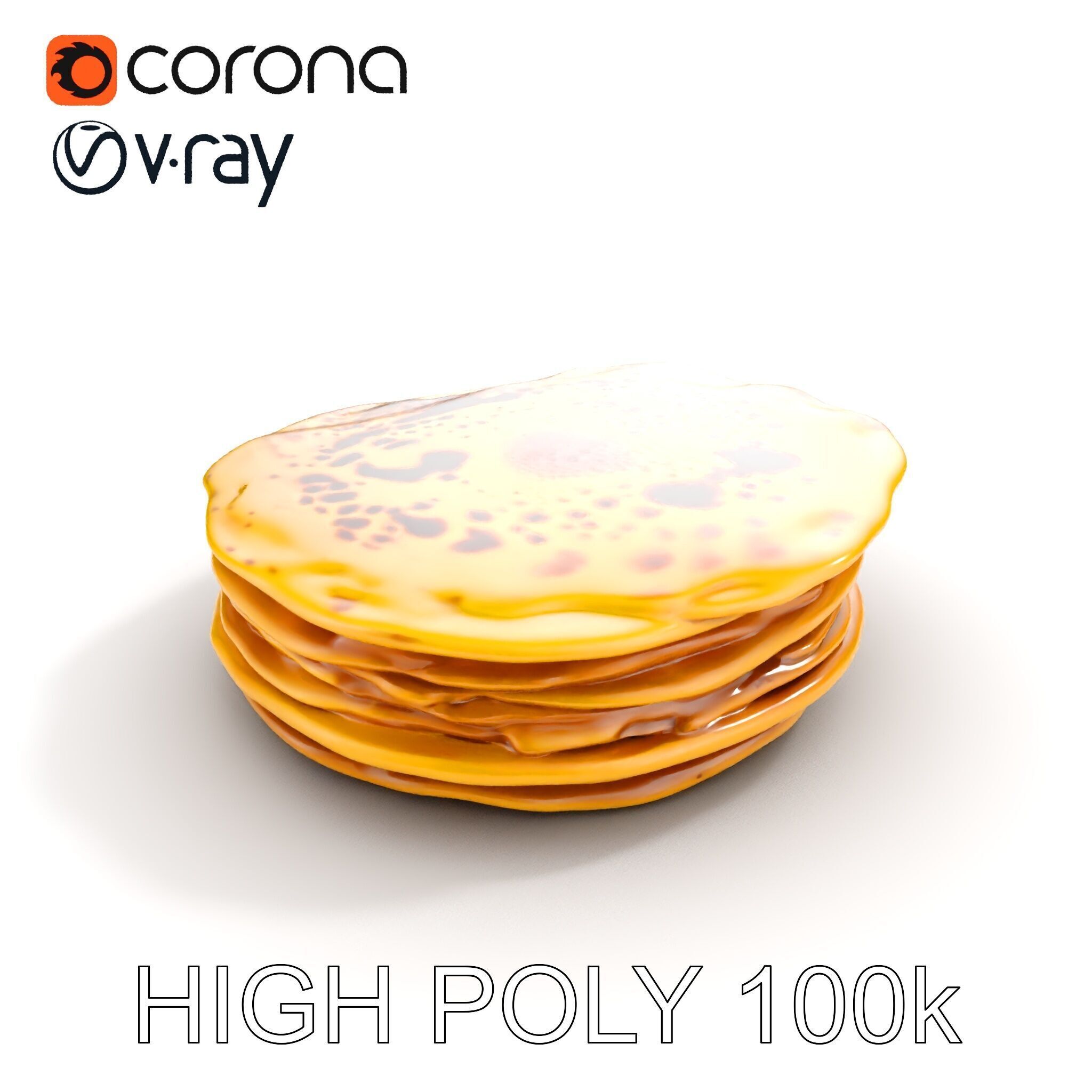 Pancake Stack D Model Pack Low-poly 3D model_10