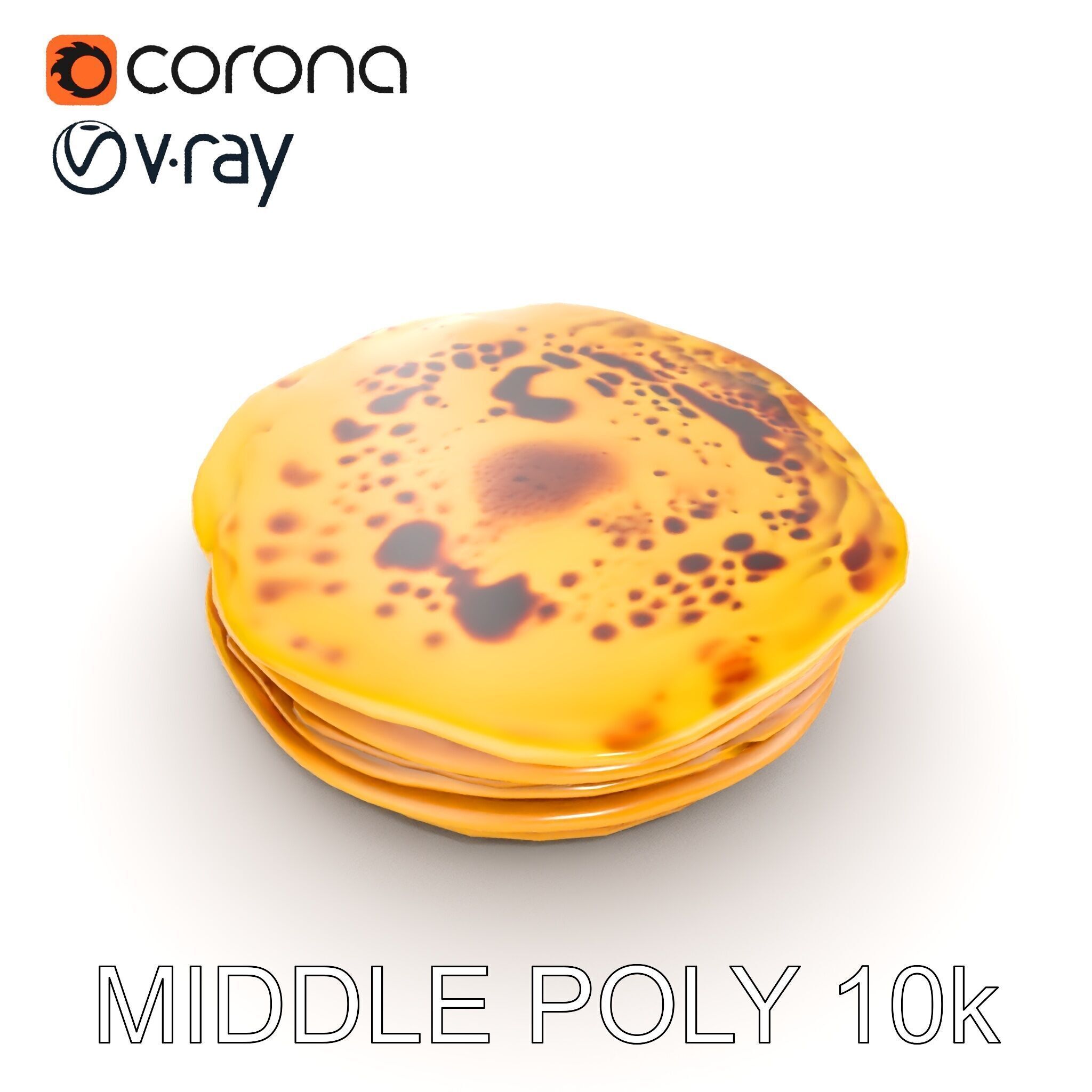 Pancake Stack D Model Pack Low-poly 3D model_13