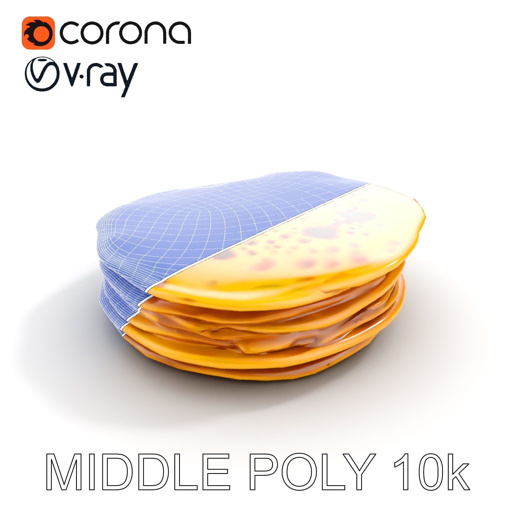 Pancake Stack D Model Pack Low-poly 3D model_19