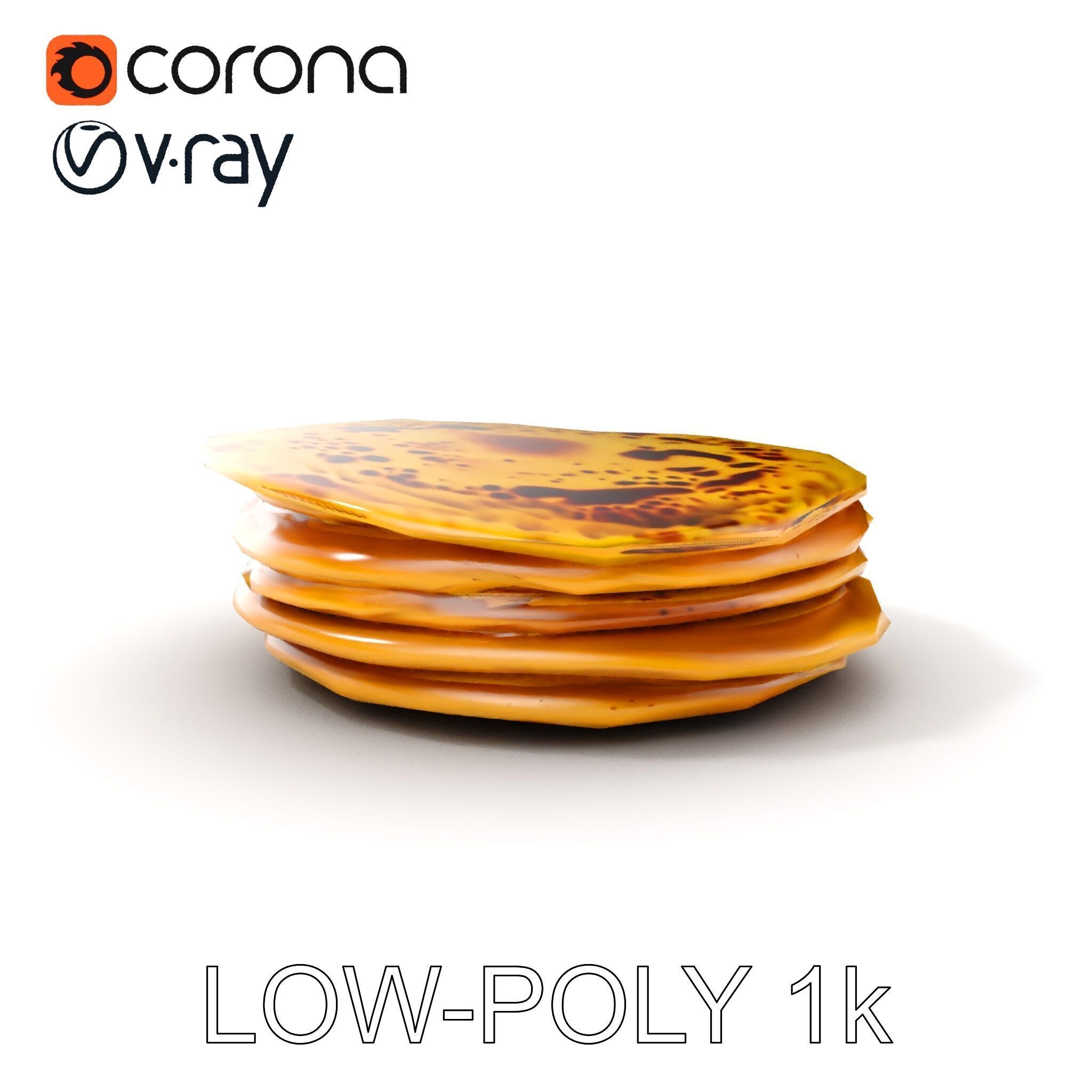 Pancake Stack D Model Pack Low-poly 3D model_12