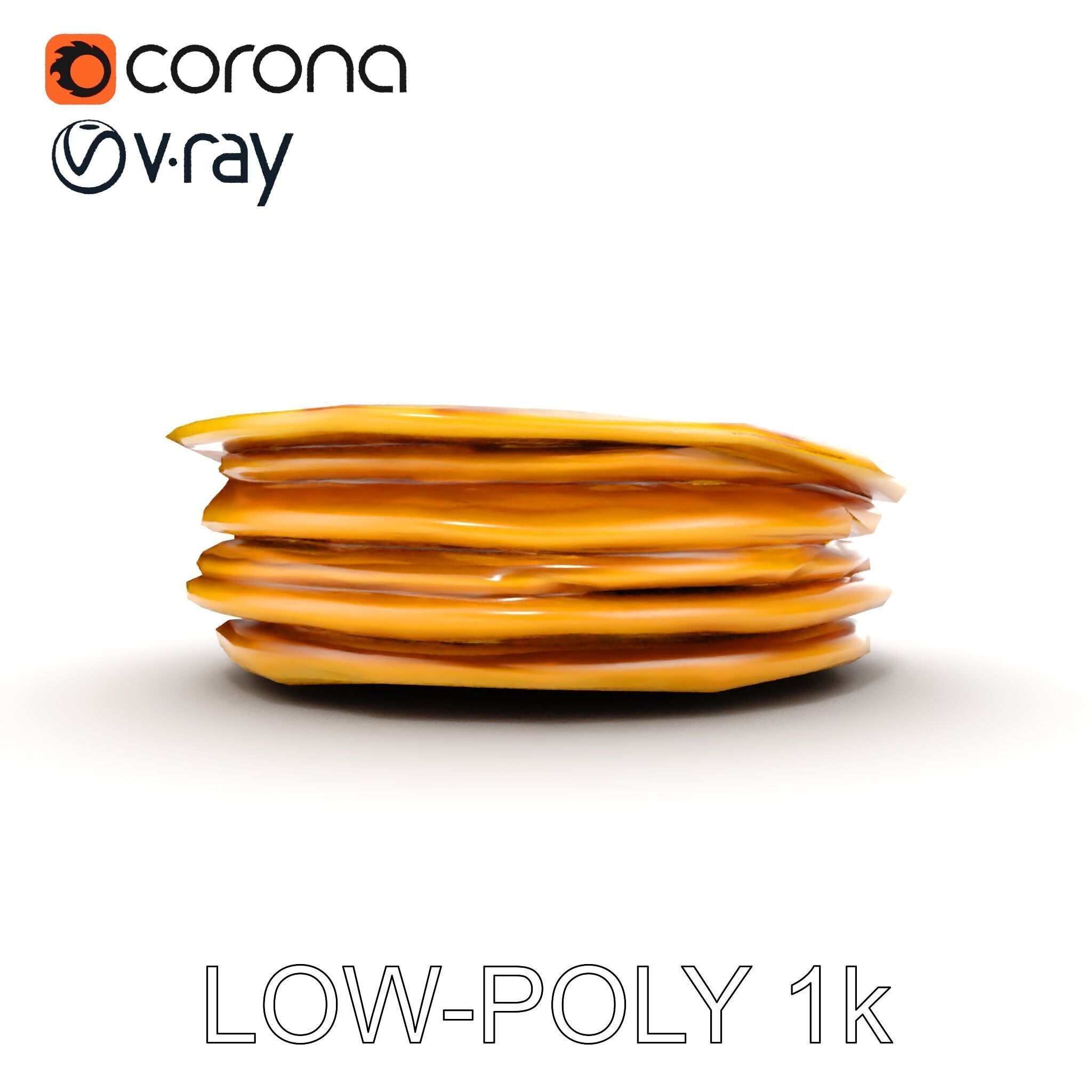 Pancake Stack D Model Pack Low-poly 3D model_9