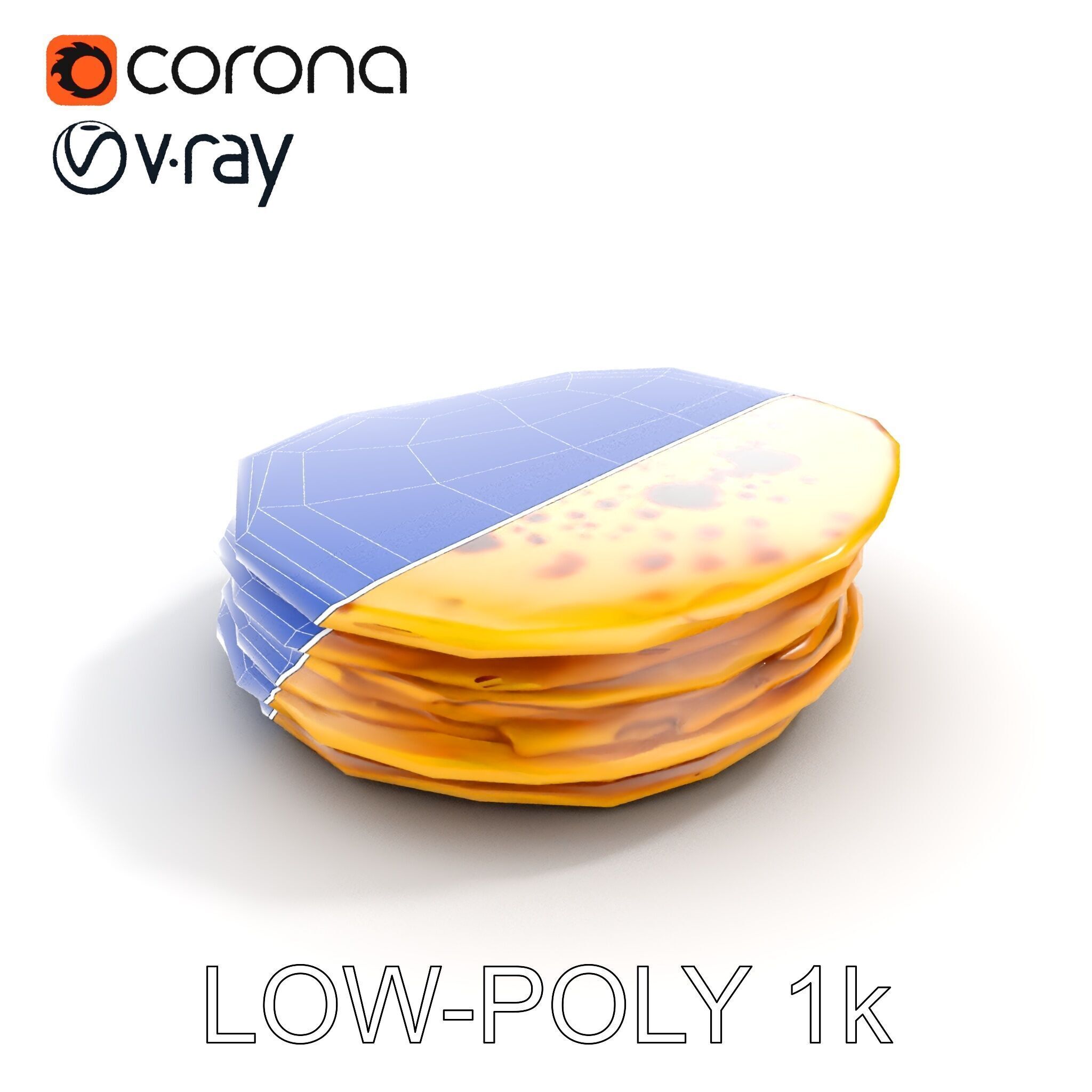 Pancake Stack D Model Pack Low-poly 3D model_31